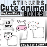 Black & White Animals Boxes Stickers | Activities, Lessons