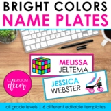 Black, White & BRIGHT Classroom Decor: Name Tags & Name Plates
