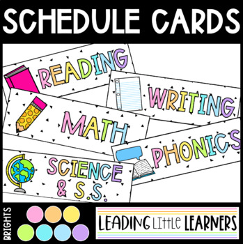 Black White & Bright - Schedule Cards by Leading Little Learners