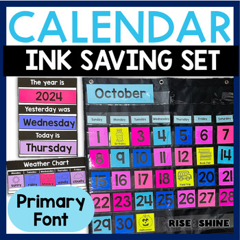 Preview of Black & White Calendar Weather Set Ink Saving Printer Friendly