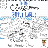 Black and White Classroom Labels EDITABLE