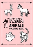 Black White Clean Farm Animals Coloring Worksheet