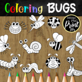 Black & White Coloring Clipart Insects and Bugs