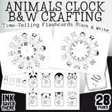 Black & White Crafting Clock Cute Animal Theme Learning & 