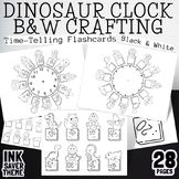 Black & White Crafting Dinosaur Theme Clock Learning And R