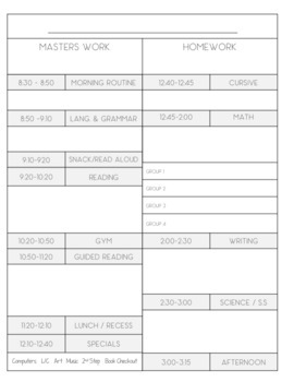 Black & White Daily Lesson Plan Pages by Preppster Teacher | TpT