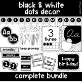Black & White Dalmatian Dots Classroom Decor Bundle With S