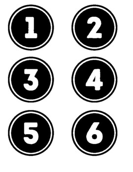 Preview of Black & White Desk or Calendar Numbers 1-40