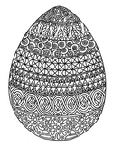 Spring Easter Egg Zentangle Coloring Page