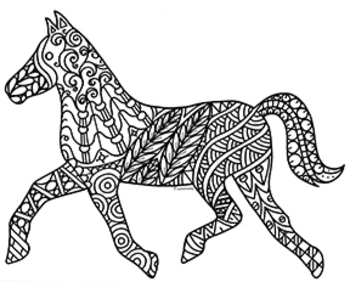 chinese horse coloring page