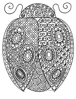 Download Ladybug Insect Zentangle Coloring Page by Pamela Kennedy | TpT