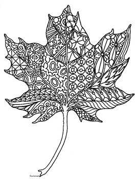 maple leaf coloring page