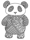 Panda Bear Zentangle Coloring Page