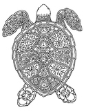 Turtle Reptile Zentangle Coloring Page