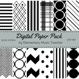 Black & White Digital Paper Pack - 12 Designs