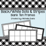 Black & White Dots/Stripes Ten Frame Cards (Blank)