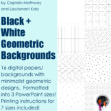 Black + White Geometric Backgrounds - Labels, Word Walls, 
