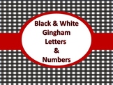 Black & White Gingham Circle Frames - Letters & Numbers