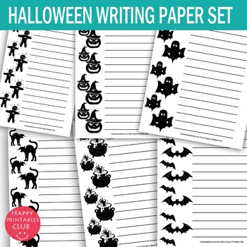 Black White Halloween Writing Paper Set-Halloween Writing Stationary