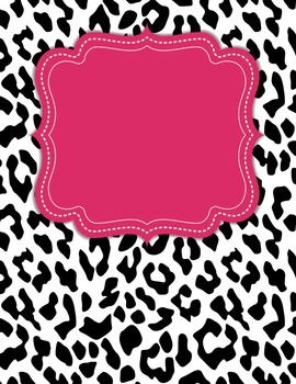 Black & White Leopard Teacher Binder Covers - 63 Different Covers