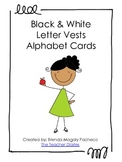 Black & White Letter Vests Alphabet Cards - Upper case