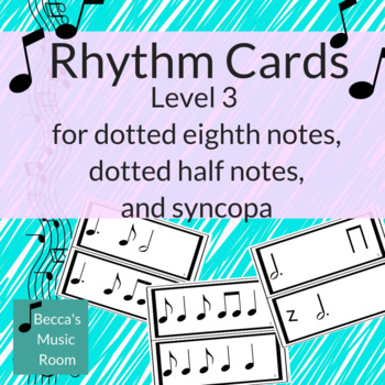 Recorder Practice Cards for BAG and Level 3 Rhythms by Becca's
