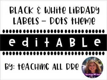 Preview of Black & White Library Labels - Editable