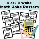 Black & White Math Joke Poster Set - Classroom Decor (For 