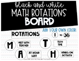 Black & White Math Rotations Board FREEBIE