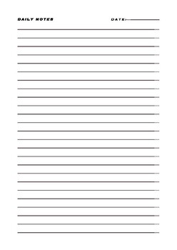 Simple Notes Lined Paper| Printable for School| Minimalist