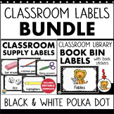 Black & White Polka Dot Classroom Supplies Manipulatives B
