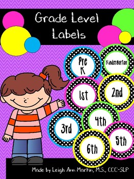 Black White Polka Dot Grade Level Labels By Leighannslp Tpt