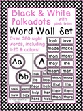 Black and White Classroom Decor Polka Dots with Pink Word 