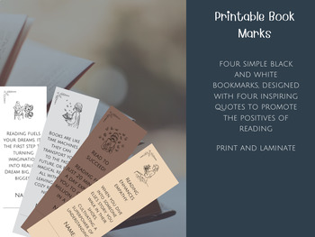 Preview of Book Mark with positive 'Reasons for Reading' Quotes