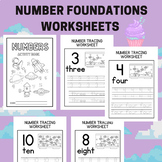 Black White Simple Number Foundations Worksheets