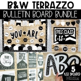 Black & White Terrazzo Bulletin Board, Posters, Letters, D
