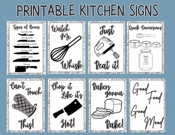 Preview of Black & White Themed Kitchen Wall Signs