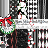 Black, White and Red All Over - Christmas Digital Paper