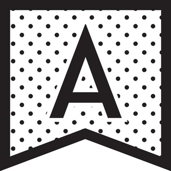 black white and stylish brights polka dot banner letters by schoolgirl style