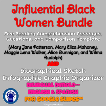 Preview of Black Women Bilingual Bundle: Reading, Infographic, & More for Google Slides™