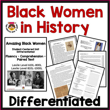 Preview of Black Women in History - Reading Comprehension, Fluency & Paired Text: 2 Levels