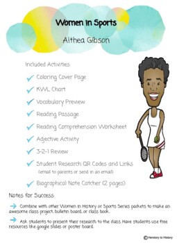 Preview of Althea Gibson: Women in Sports