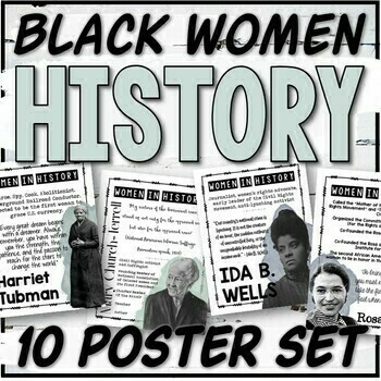 Preview of Black Women's History Posters and Task Cards