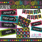 Black and Bright Chalkboard Calendar - Editable