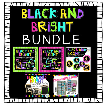 black and brights classroom decor