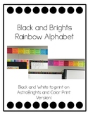 Black and Brights Rainbow Alphabet Blackline for Colored Paper