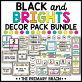 Black and Bright Classroom Decor Theme Bundle | Colorful R