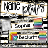 Black and Gold INTERMEDIATE Name Plates and Desk Helpers {