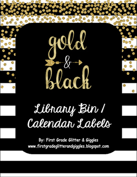 Preview of Gold & Black Labels: Leveled Library or Calendar