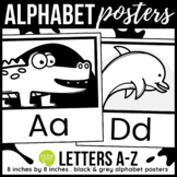 Black and Grey Alphabet Posters | Letters A-Z | Classroom Posters